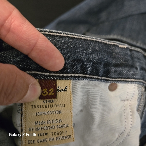 7 For All Mankind Men’s Relaxed Fit Jeans 32x32 Button Fly A Pocket T531061U USA - Picture 3 of 9